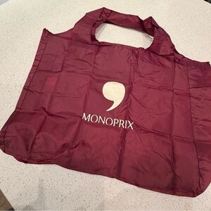 Monoprix Paris Burgundy Tote Bag